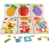 Kit 12 Puzzle Rompecabezas Maderas Niños Aprendizaje  