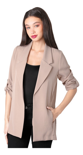 Saco Formal Blazer Mujer Beige Stfashion 79304635