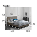 Muebles Recámara Nick King Size Lino Gris Cabcera Cama