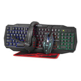 Combo Gamer X4 Teclado Mouse Pad Auriculares Xtrikeme Cm-406