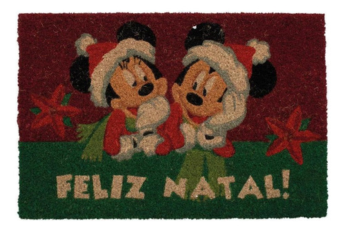 Capacho Fibra Natalino Mickey E Minnie 60x40cm 1021972