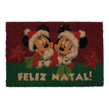 Capacho Fibra Natalino Mickey E Minnie 60x40cm 1021972