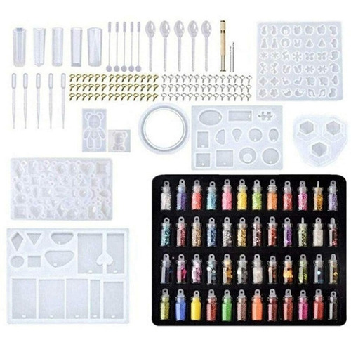 Kit De Moldes De Cola Cristal E Resina Para Joias 227pcs