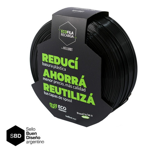 Recarga Filamento 3d Pla Hellbot Ecofila 1,75mm Rollo X 1kg