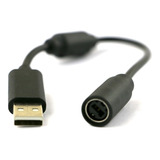 Cable Colilla Usb  Compatible Con Control Xbox 360 Negro