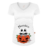 Playera Embarazo Halloween Jack Skellington - Perzonalizada