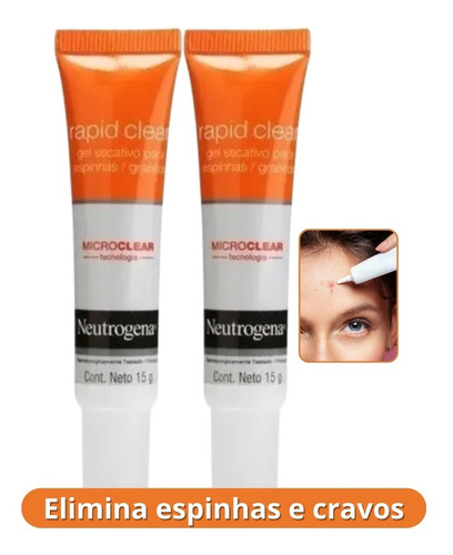 Gel Secativo Neutrogena Para Espinhas Rapid Clear 15g_2 Unid