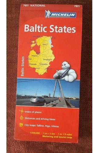 Baltic States Michelin 781 ( Mapa). Nuevo. En Inglés.