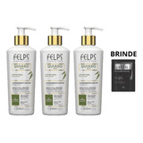 Kit 3 Felps Okra Alinhamento Capilar Okra 300ml + Brinde