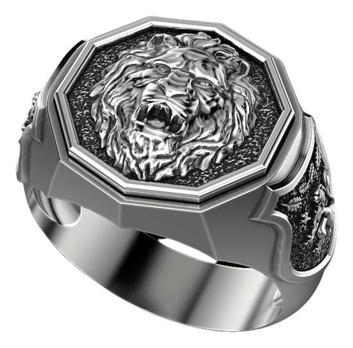 Anillo De Hombre  Lion Plata De Ley .925 Anillos Hombres