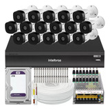 Kit Cftv 16 Câmeras Intelbras 1220 Full Hd Dvr 16 Canais 4tb