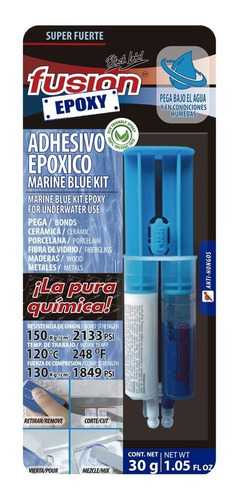 Adhesivo Epoxy Liquido Fusion Marine Bajo El Agua 30gr