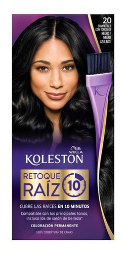 Kit Tinte Wella Professionals  Koleston Retoque De Raíz 10 Tono 20 Negro Azulado