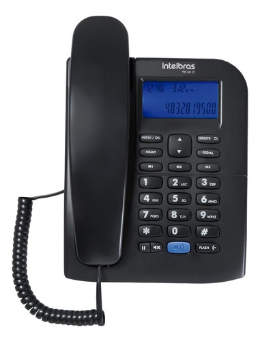 Telefone Com Fio Intelbras Tc 60 Id - Preto