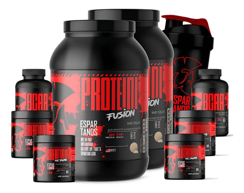 Kit 2x Whey Fusion + 2x Bcaa + 2x Crea + 2x Gluta + Copo