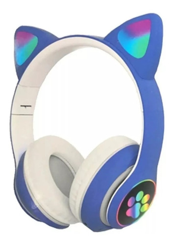 Auriculares Bluetooth Microfono Radio Orejas De Gato Niños