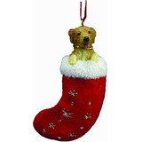 Adorno De Media De Navidad De Golden Retriever Con Detalles 