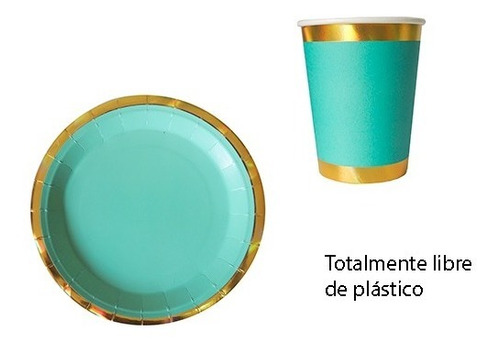 Kit Fiesta Vasos Y Platos Premium Biodegradables X 8 Unds C/