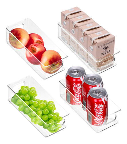 Set De Contenedores Apilables Para Refrigerador 1.5l Con Asa