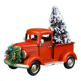Decoração De Natal De Caminhão Vermelho Vintage Ro Metal Tru