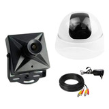 Kit Monitoramento 1 Mini Câmera C/rabicho+fonte+case+15mfios