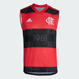 Camisa Regata Flamengo adidas Jogo I Rubro-negra 2021 Gg0993