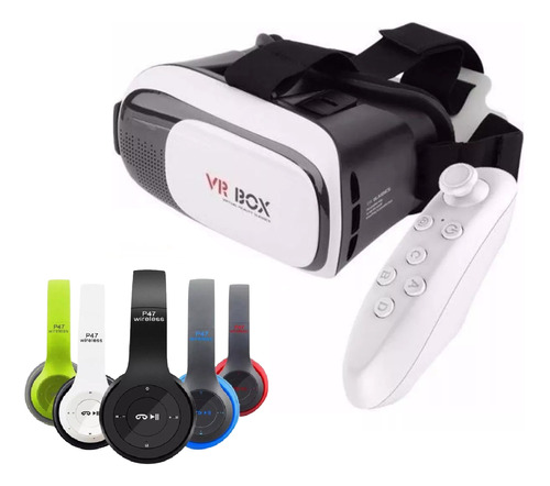Oculos Vr Box 3d + Controle E Fone De Ouvido Bluetooth