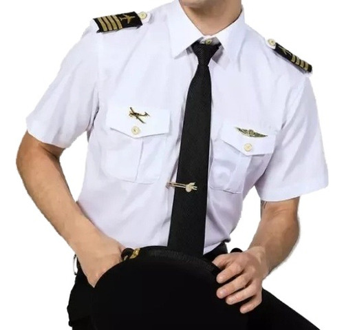 Camisa De Uniforme De Piloto Para Hombre Captain Aviation De