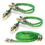 Kit 1 Cabo Rca 5m + 2y Serie 400 Pro Injetado Verde 5mm Som