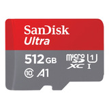 Sandisk Tf Ultra C10 120mb/s 512gb (vermelho) A1