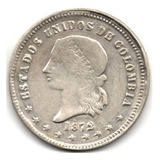 5 Décimos 1872 Medellín Estados Unidos De Colombia Plata