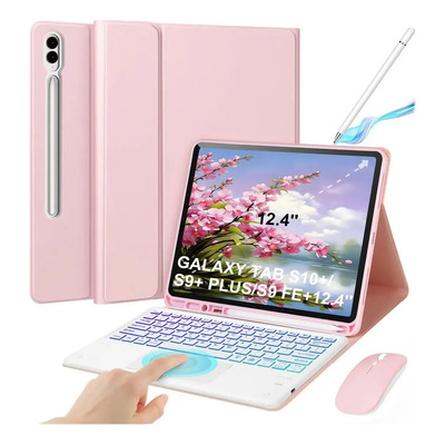 Tskk Case with Keyboard for Samsung Galaxy Tab S10+\u002F\u002F\u002F\u002FS9+ PLUS\u002F\u002F\u002F\u002FS9 FE+\u002F\u002F\u002F\u002F 12.4 - Inclusive Pencil No Recargable + Bluetooth Keyboard - Exclusive Slot for S Pen - Adjustable and Magnetic Close | Envío gratis
