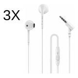 Kit 3x Fone De Ouvido P/ Samsung Plus Microfone E Volume