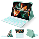 Funda Verde Soporte Teclado Blanco Para iPad 10.9 