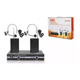 Kit Microfone Vhf Sem Fio Auricular Cabeça Headset Lapela