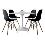 Combo Mesa Tulip 120 + 4 Sillas Eames Dsw- Alto Impacto -