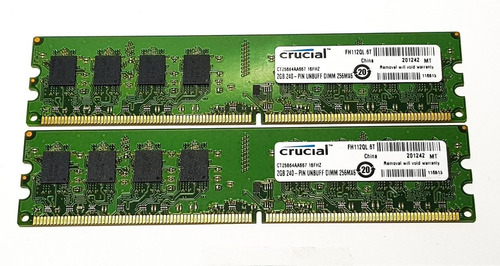 4 Memorias Ram Pc Ddr2 2gb 800mhz Pc2-6400u 8gb En Total