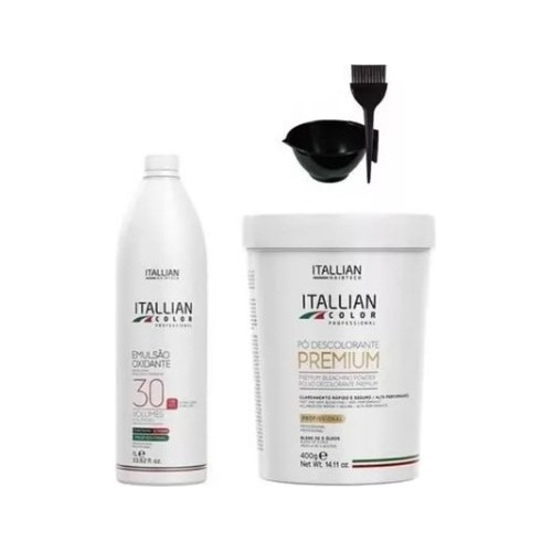 Kit Descoloração Profissional | Descolorante Premium + Ox