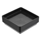 Base Maceta Cuadrada 6 Plástico Flor Planta Negra 10pzs