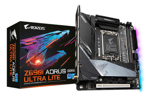 Tarjeta Madre Z690i Aorus Ultra Lite 1700 Ddr5 Wifi Mini Itx Color Negro