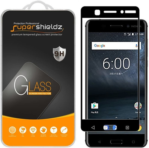 Protector De Pantalla Para Nokia 6 Vidrio Templado Negro