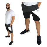 Bermuda Moletom Moda Fitness Masculina Academia Exercicios