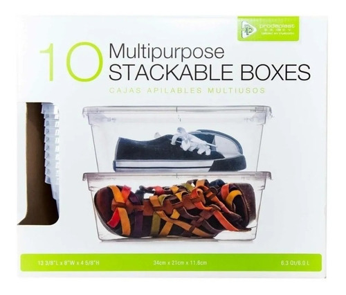 Cajas Multiusos Prodeplast Gonherrplast 10 Pzas Apilables