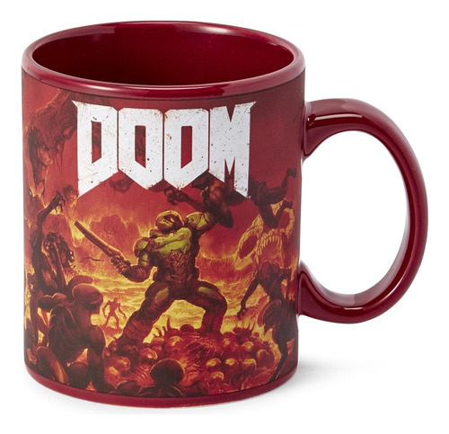 Just Funky Taza Oficial Doom Doomslayer De 16 Onzas | Taza D