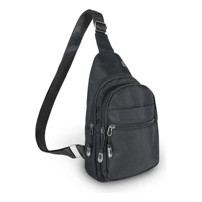 Pechera Casual Moderna Impermeable Negra Con Correa Ajustable Y Correa De Hombro, Arnés Resistente Con Diseño Liso Para Paseo, Viaje, Uso Diario Y Actividades Outdoor Negro Lisa Níquel