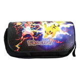 Estuche Escolar Pokemon Doble Bolsillo Raichu Pikachu