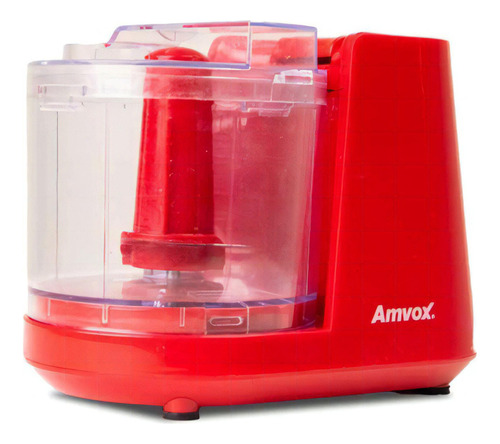 Mini Processador De Alimentos Elétrico 220v 350ml 2 Lâminas Vermelho Amvox Apr 1001 Red 220v