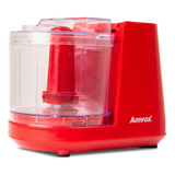 Mini Processador De Alimentos Elétrico 220v 350ml 2 Lâminas Vermelho Amvox Apr 1001 Red 220v