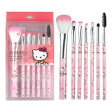 Set 7 Brochas De Maquillaje Pinceles Hello Kitty