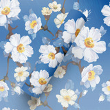 Papel De Parede Adesivo Branca Floral Flor 10m